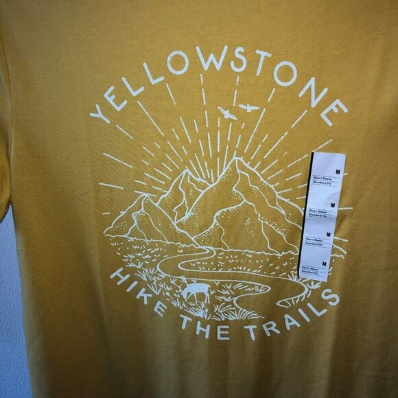 New Yellowstone Goodfellow & Co Mens Medium Yellow Standard Fit T Shirt Tee Sz M - Picture 5 of 9